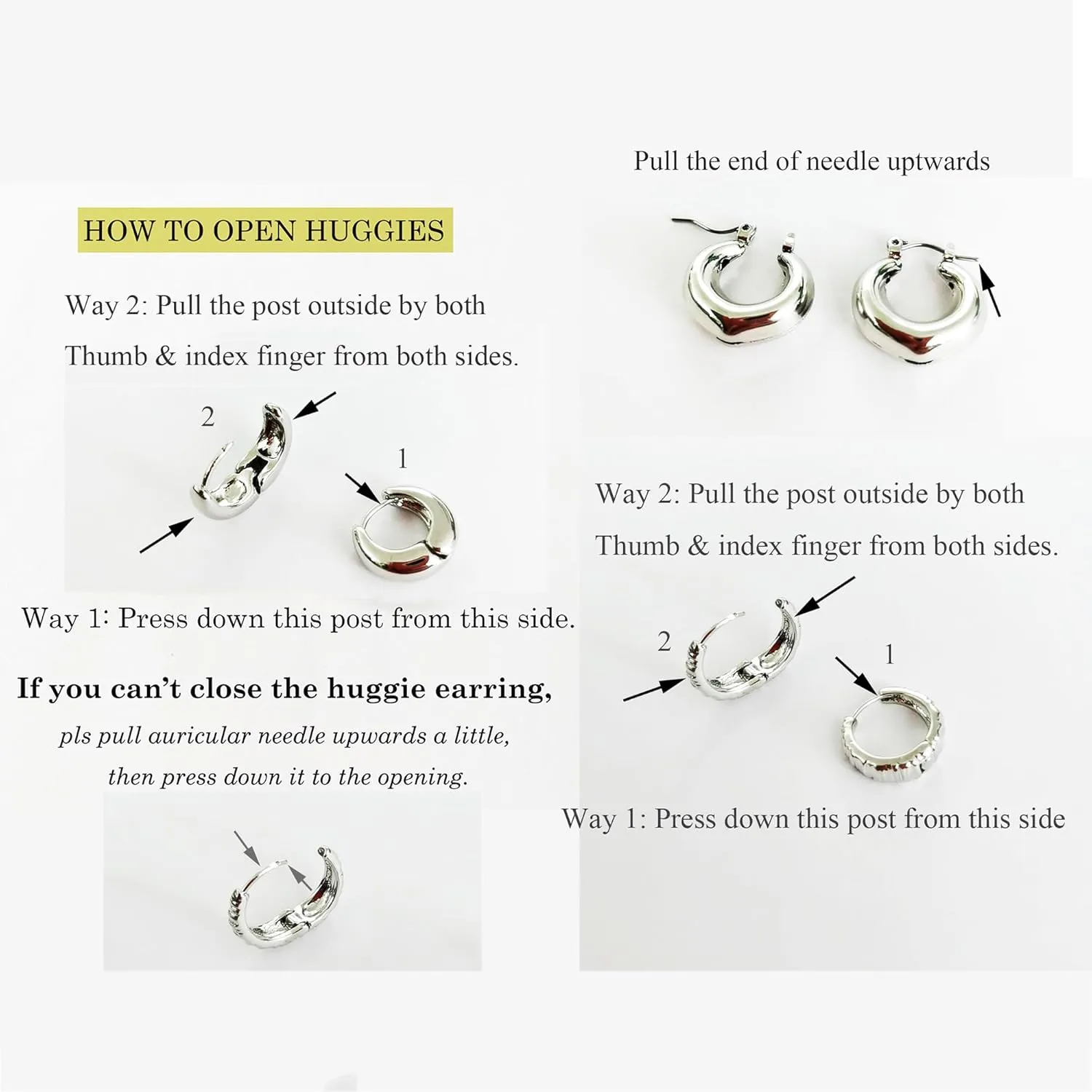 Wgoud Chunky Hoop Earrings Set 14K Gold Hoop Earrings for Women Hypoallergenic, Thick Hoops Earring set, Twist Huggie Hoop Earring