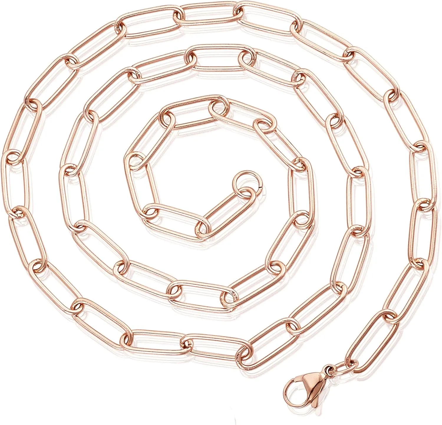 Women's Adjustable Paperclip Chain Link Necklace - 3mm to 7mm Wide