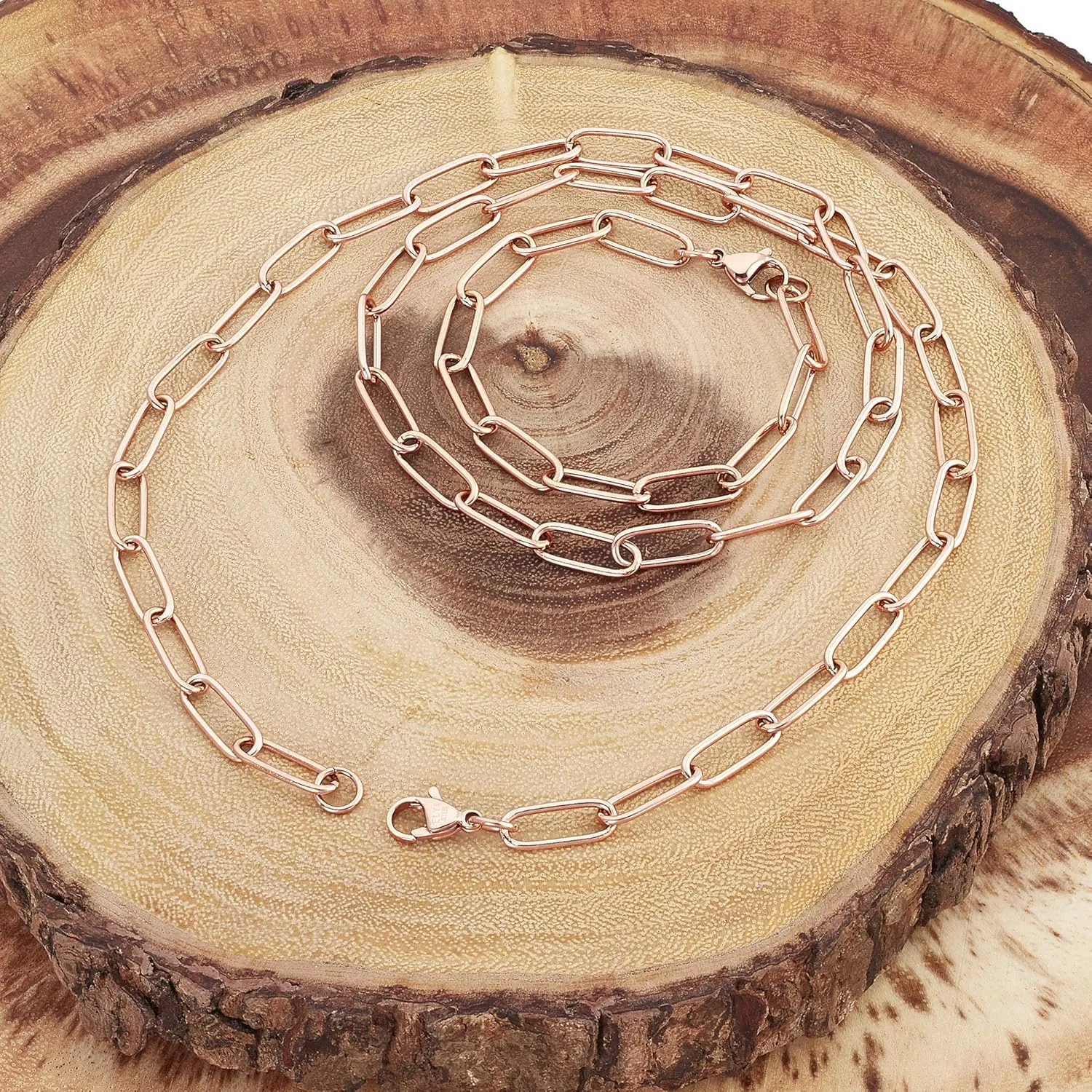 Women's Adjustable Paperclip Chain Link Necklace - 3mm to 7mm Wide
