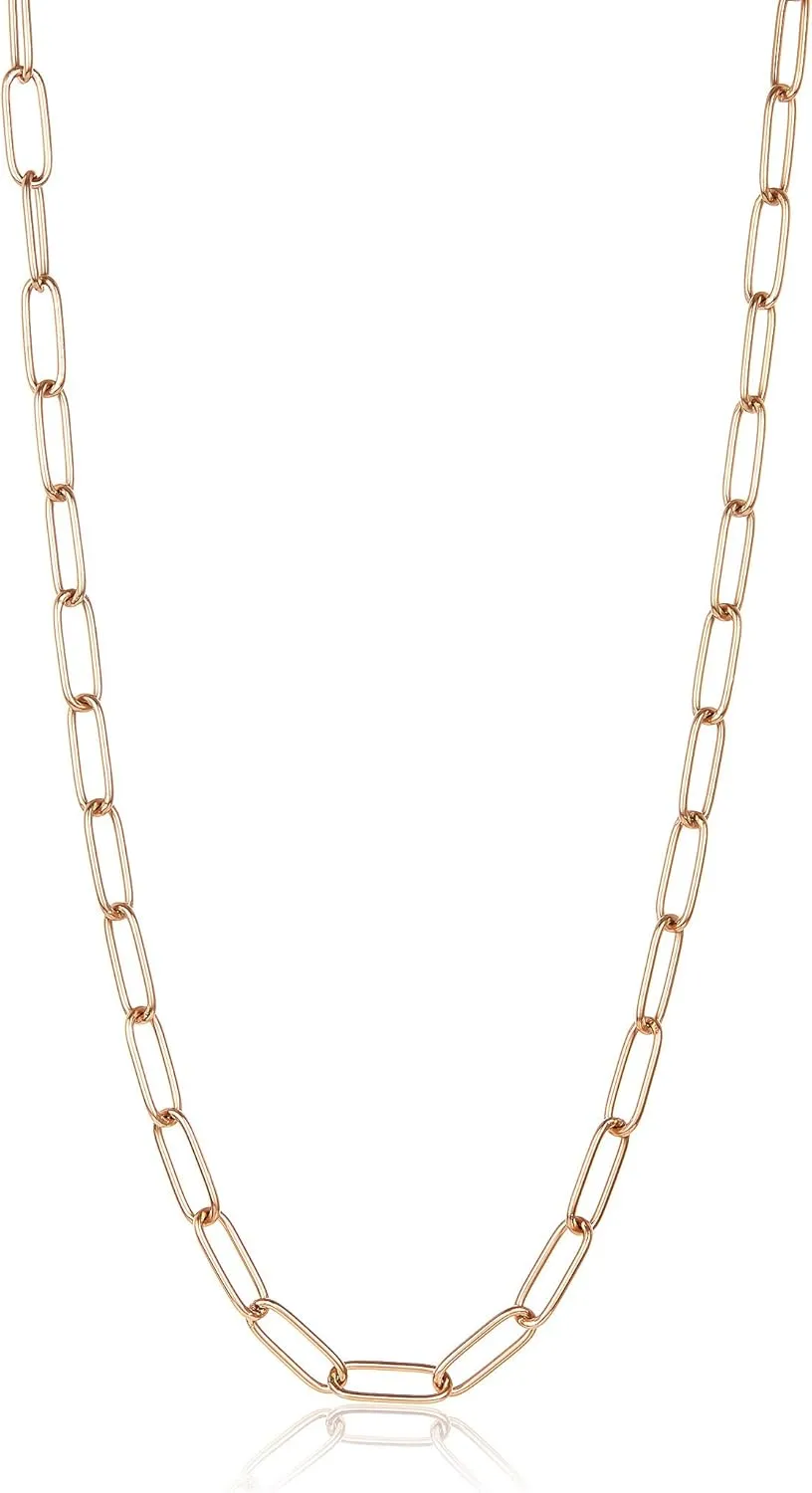 Women's Adjustable Paperclip Chain Link Necklace - 3mm to 7mm Wide