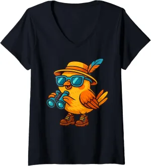 Womens Bird Nerd Bird Watching Birding Bird Lover Watcher Men women V-Neck T-Shirt