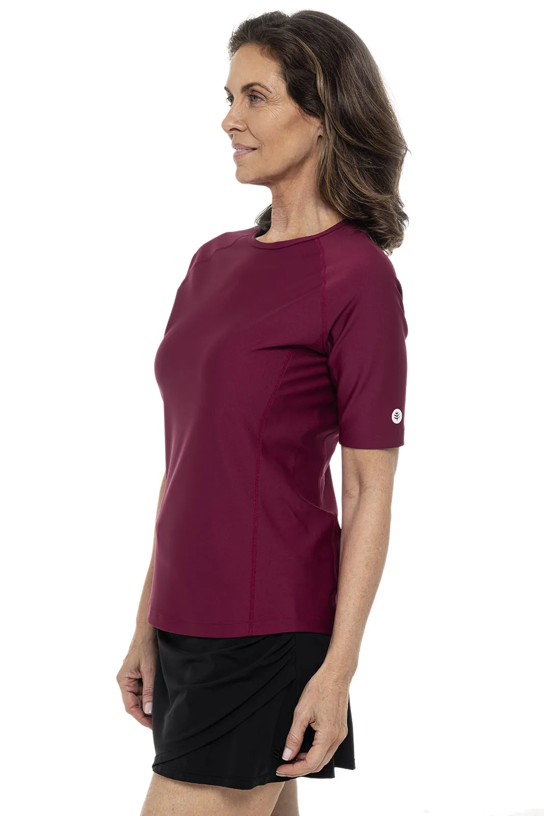 Women's Hightide Short Sleeve Swim Shirt  |  Red Crush