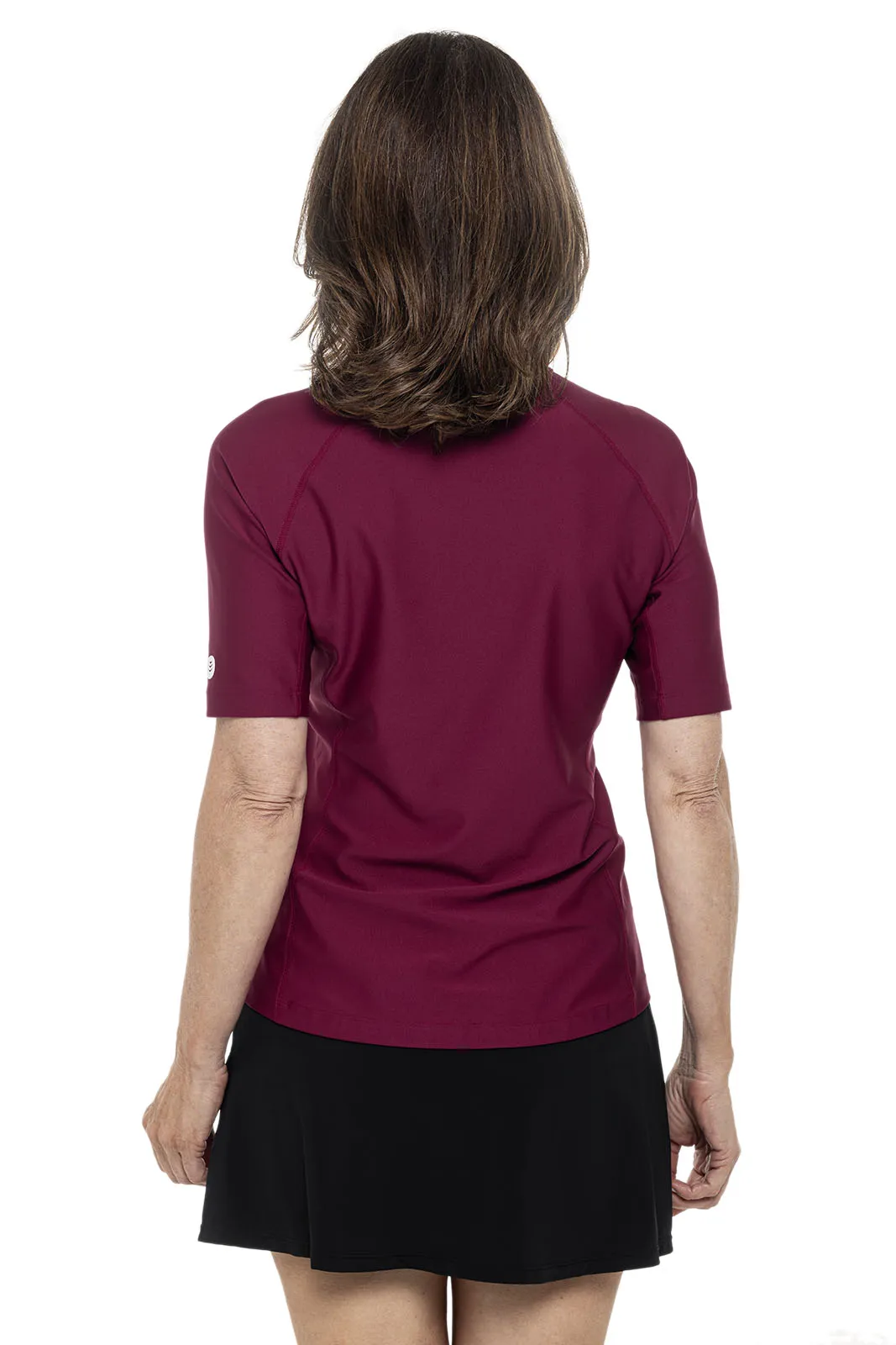 Women's Hightide Short Sleeve Swim Shirt  |  Red Crush