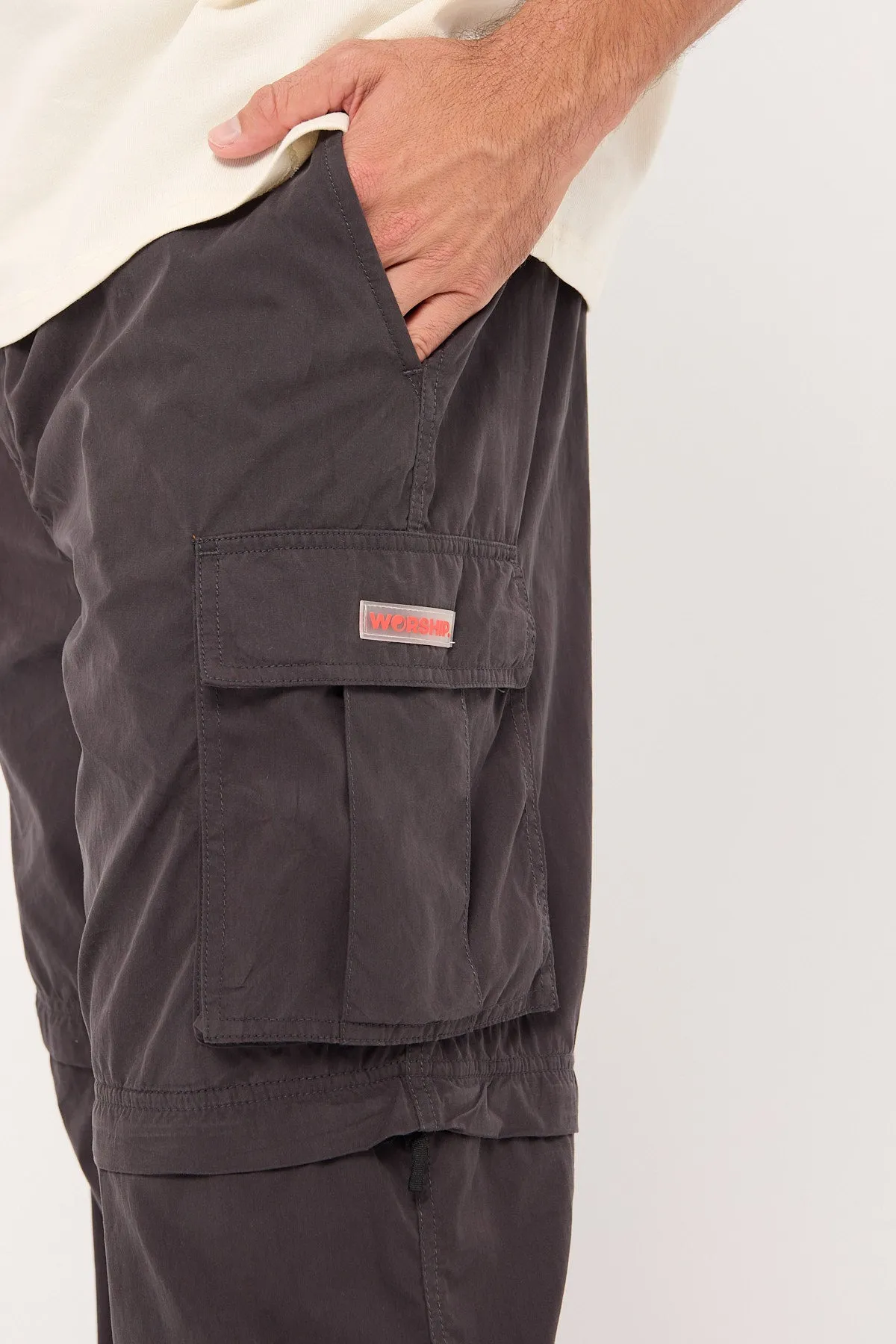 Worship Core Zip off Cargo Pant Dark Charcoal