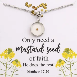 WUSUANED Religious Inspirational Gift Mustard Seed Lariat Necklace Faith Jewelry Christian Gifts For Women Girls