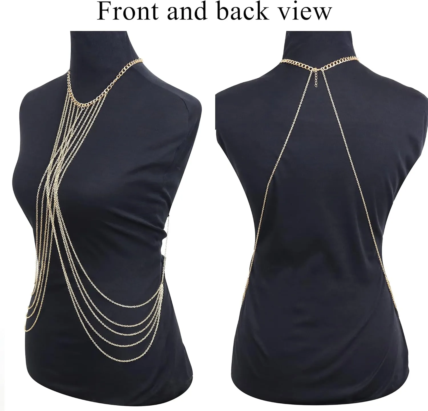 YADOCA Body Chain for Women Sexy Gold Layered Crossover Tassels Bra Chain Minimalist Belly Chain Necklace Summer Beach Bikini Body Jewelry