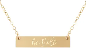 Zen & Zuri Gold Bar Christian Scripture Necklace, Bible Verse, Religious Pendant